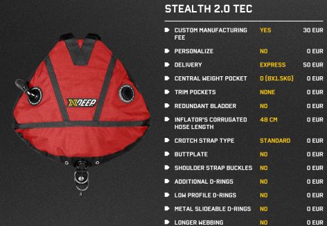 XDEEP STEALTH 2.0 - TEC 8x1,5 red - express XDEEP STEALTH 2.0 - TEC 8x1,5 red - express