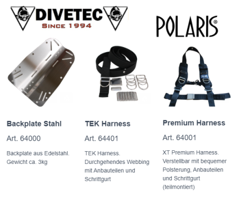 Polaris Backplate optional mit Harness Polaris Backplate optional mit Harness